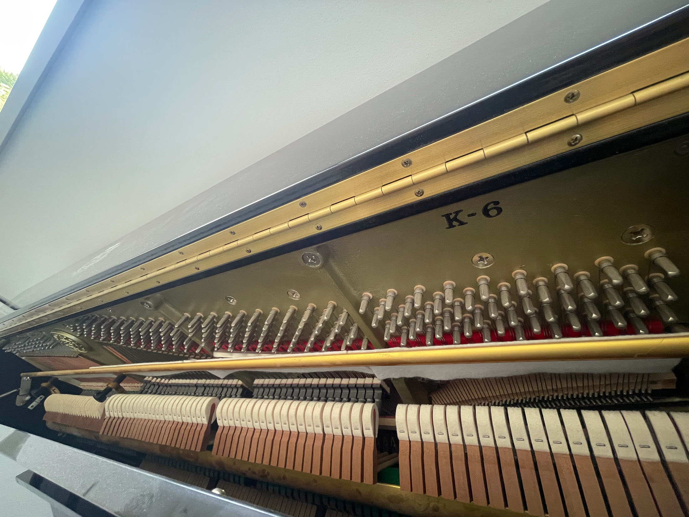 Kawai K6 upright piano internal action detail